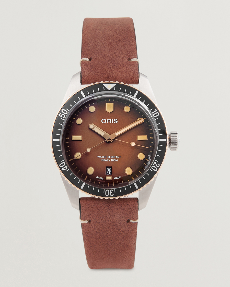 Hombres | Oris Divers Sixty-Five 40mm Leather Bracelet Brown | Oris | Divers Sixty-Five 40mm Leather Bracelet Brown