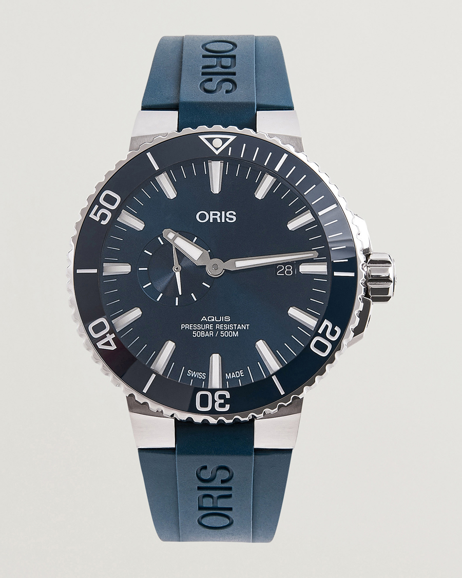 Hombres | Oris Aquis Small Second 45,5mm Rubber Bracelet Blue | Oris | Aquis Small Second 45,5mm Rubber Bracelet Blue