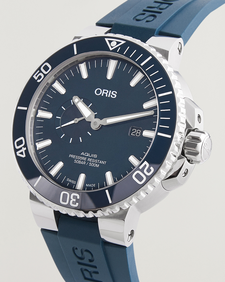 Hombres | Oris Aquis Small Second 45,5mm Rubber Bracelet Blue | Oris | Aquis Small Second 45,5mm Rubber Bracelet Blue