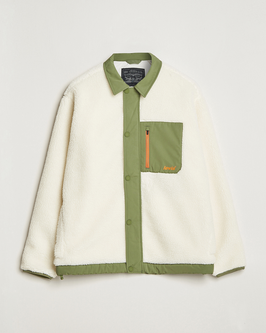 Hombres | Jerséis y prendas de punto | Levi's | Buchanan Sherpa Jacket White/Green