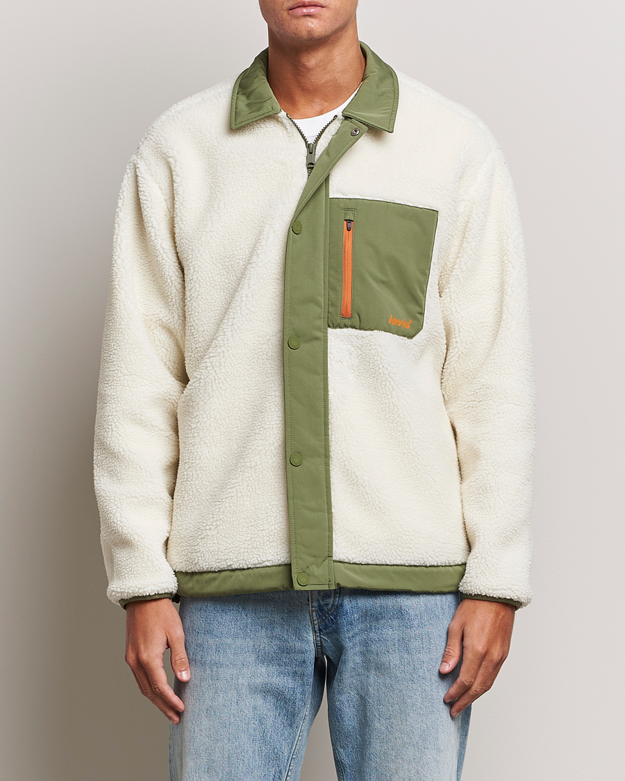 Hombres | Jerséis y prendas de punto | Levi's | Buchanan Sherpa Jacket White/Green