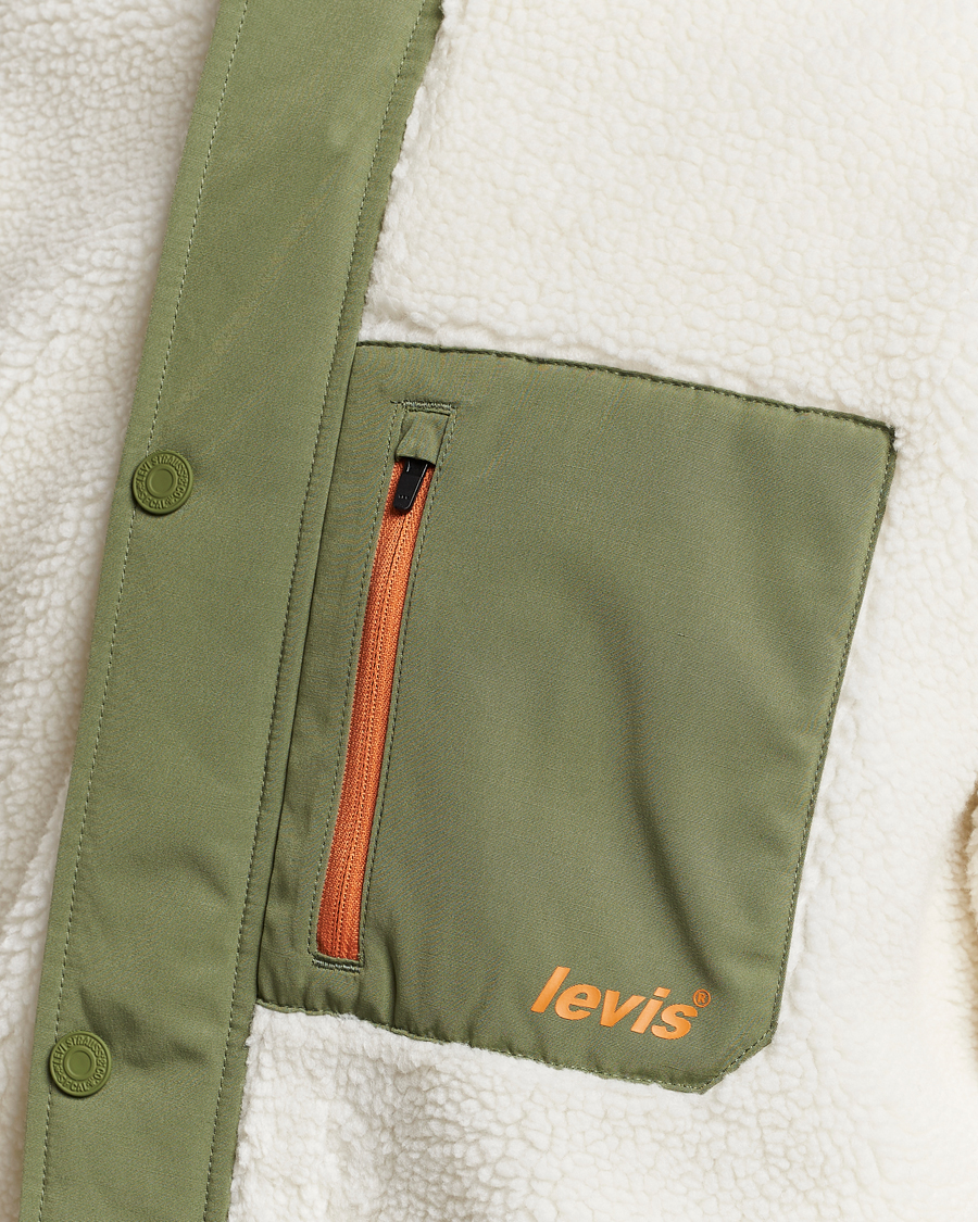 Hombres | Jerséis y prendas de punto | Levi's | Buchanan Sherpa Jacket White/Green