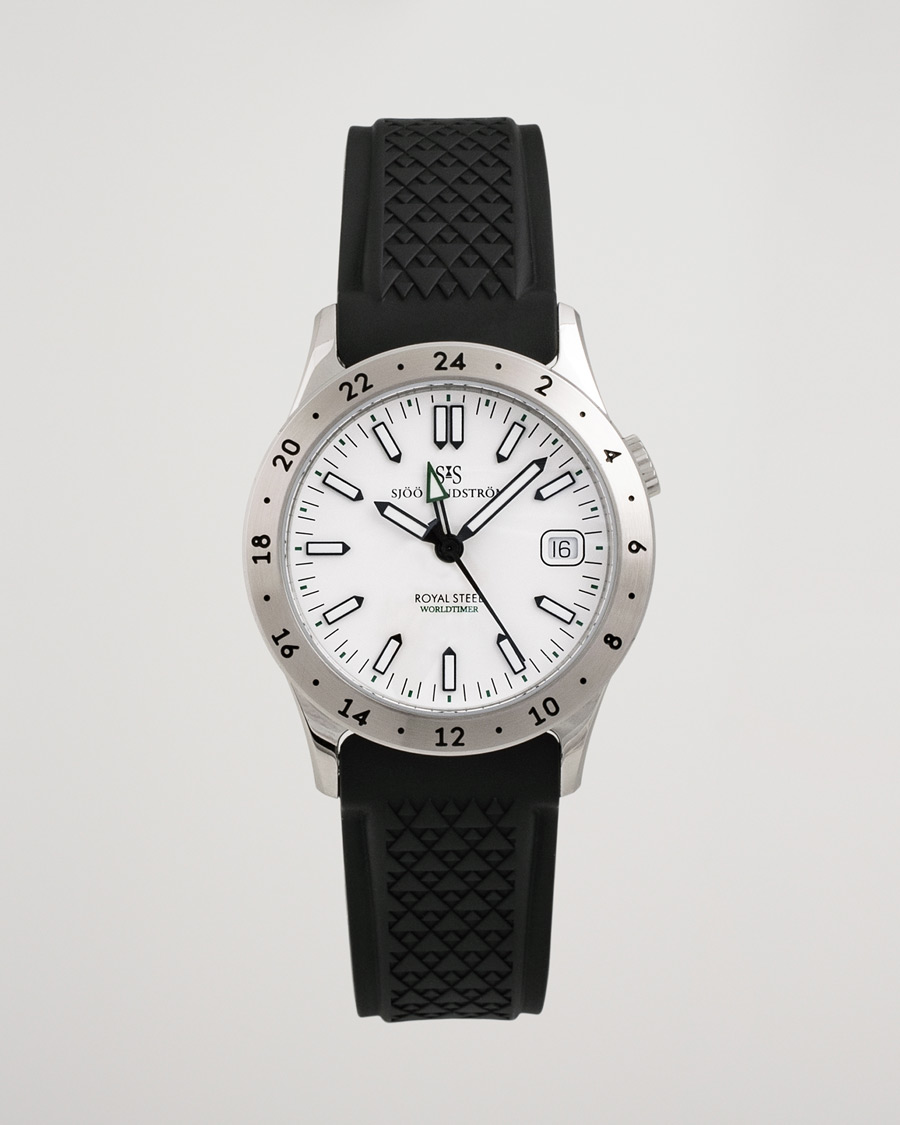 Hombres | Sjöö Sandström Pre-Owned Royal Steel Worldtimer 36mm SS-1836-WT | Sjöö Sandström Pre-Owned | Royal Steel Worldtimer 36mm SS-1836-WT