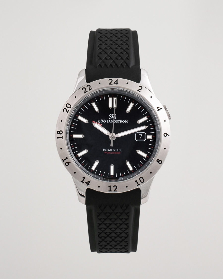 Hombres | Sjöö Sandström Pre-Owned Royal Steel Worldtimer 41mm SS-1841-WT | Sjöö Sandström Pre-Owned | Royal Steel Worldtimer 41mm SS-1841-WT