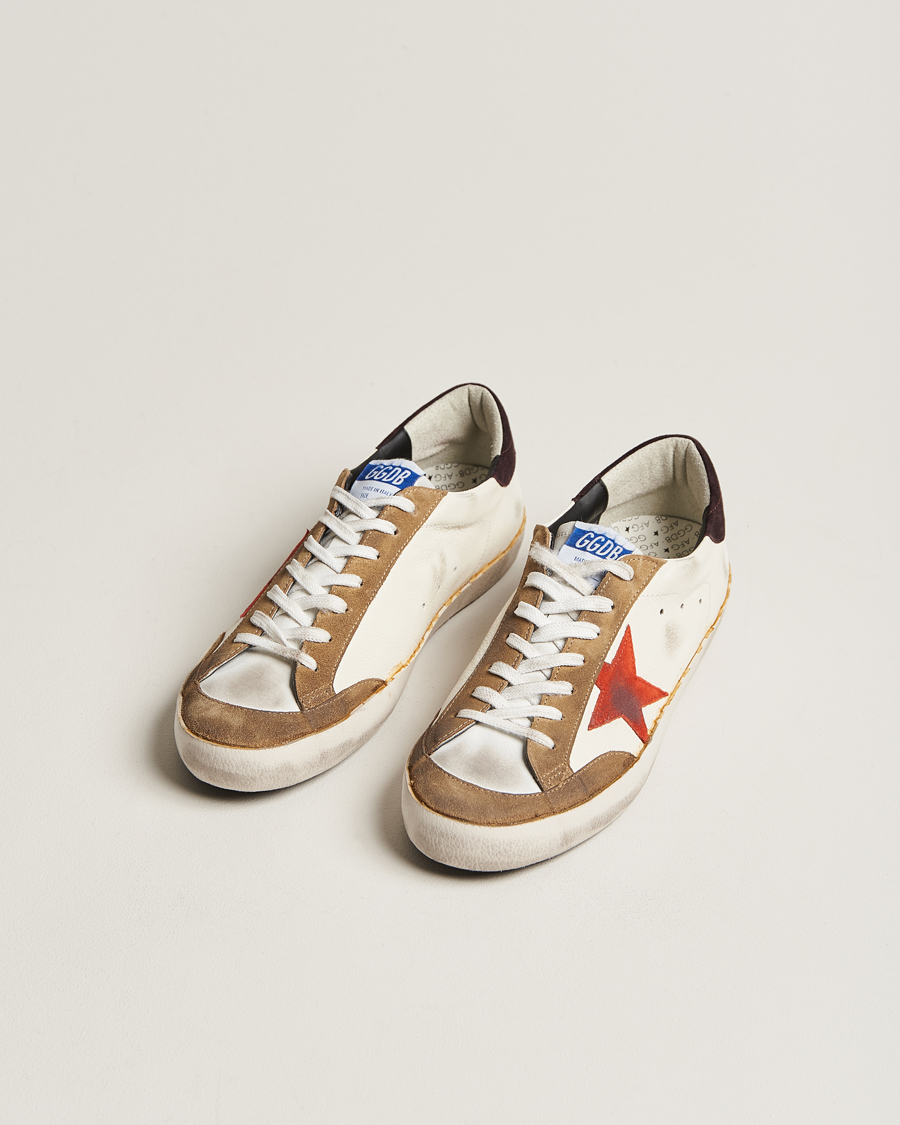 Hombres | Golden Goose Deluxe Brand Super-Star Sneakers White/Brown | Golden Goose | Deluxe Brand Super-Star Sneakers White/Brown