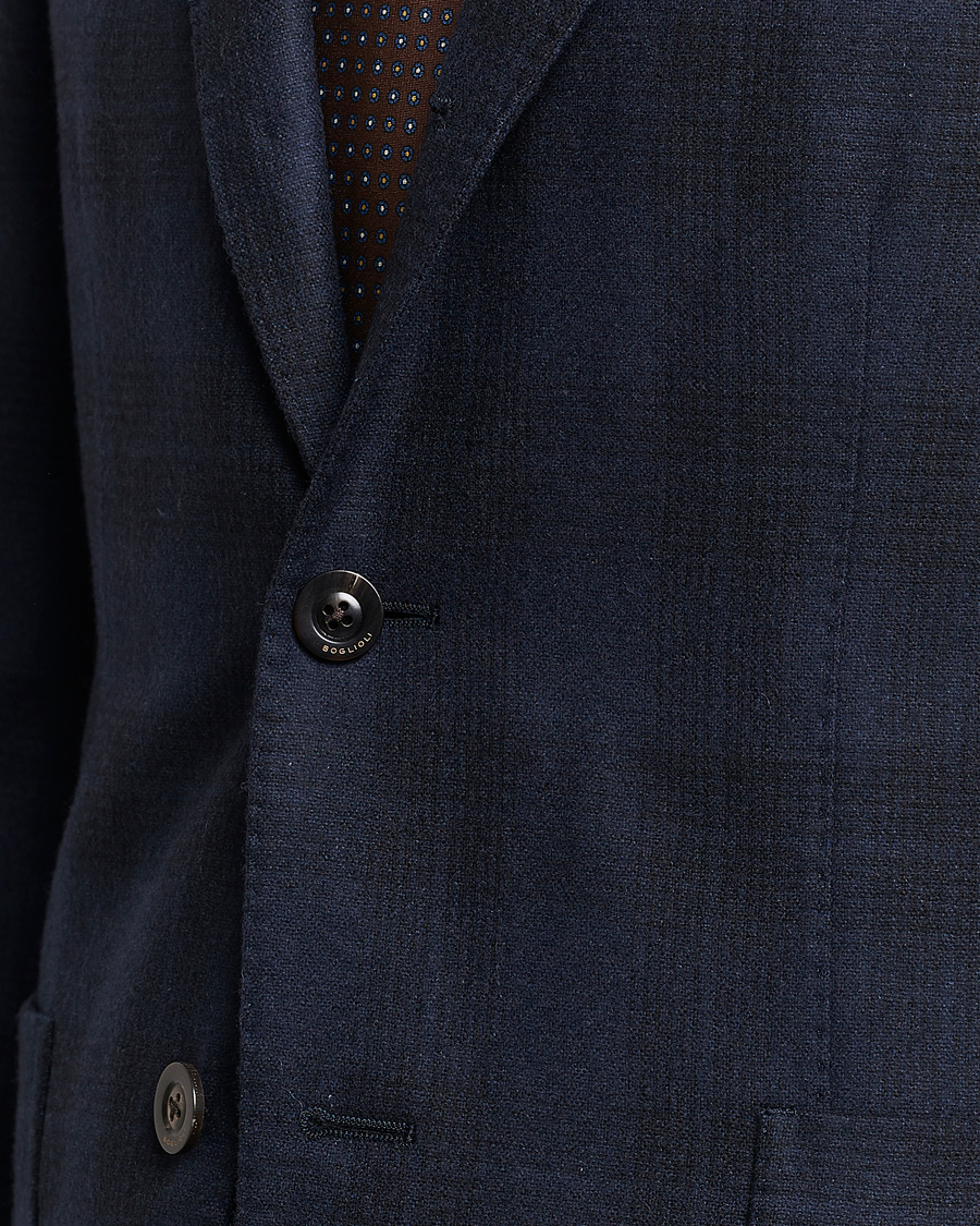 Hombres | Blazers | Boglioli | K Jacket Wool Herringbone Blazer Navy