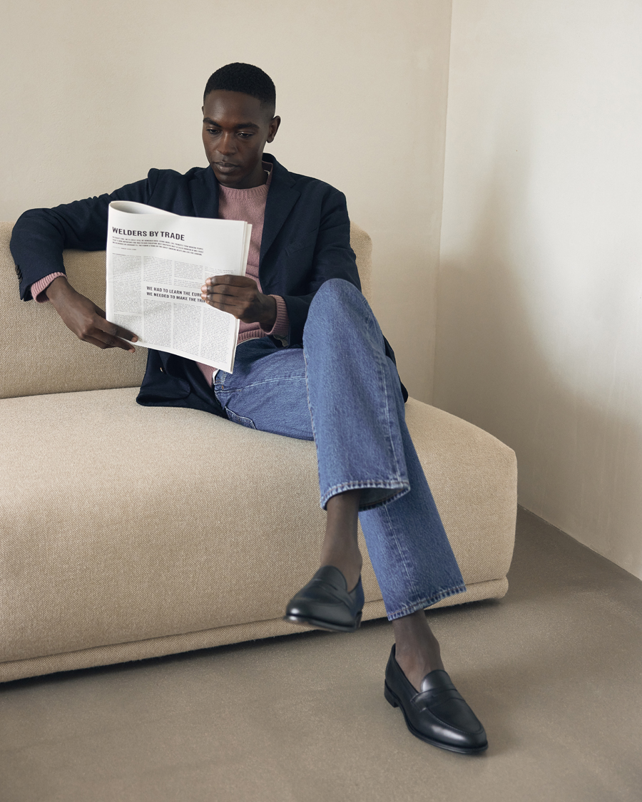 Hombres | Blazers | Boglioli | K Jacket Dyed Flannel Check Blazer Navy