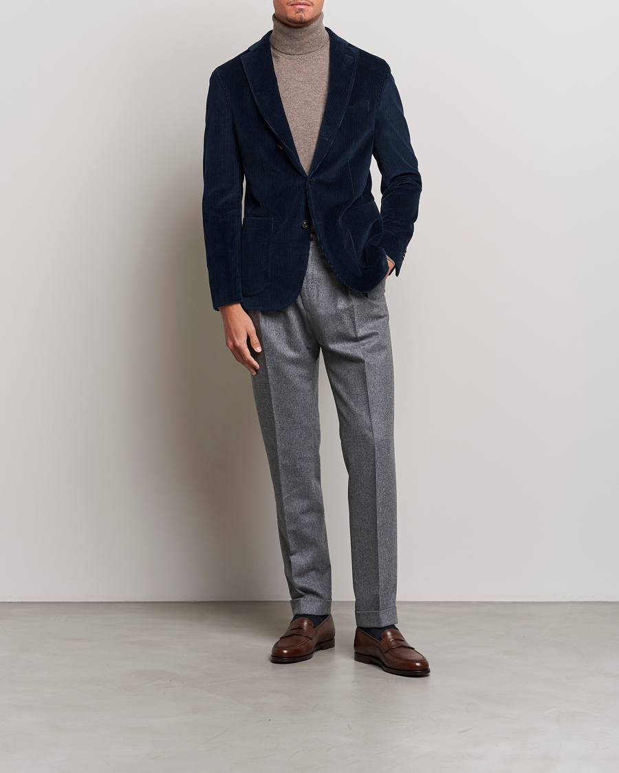 Hombres | Blazers | Boglioli | K Jacket Corduroy Blazer Navy