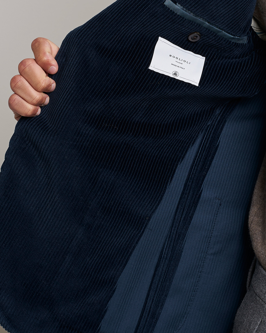Hombres | Blazers | Boglioli | K Jacket Corduroy Blazer Navy