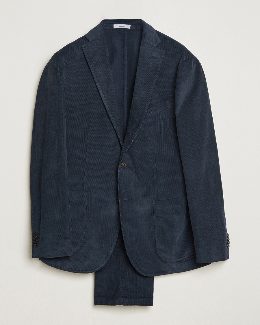 Hombres | Trajes | Boglioli | K Jacket Baby Corduroy Suit Navy