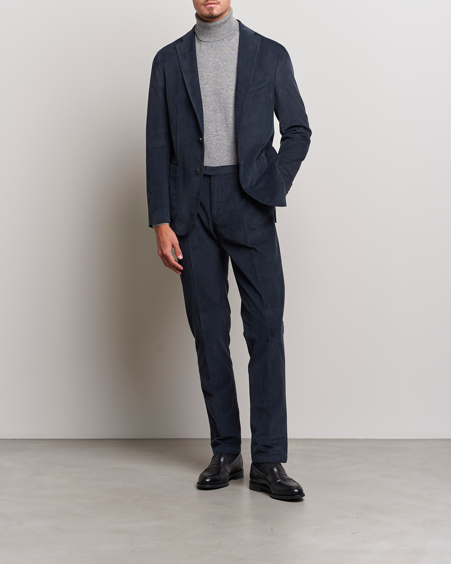 Hombres | Trajes | Boglioli | K Jacket Baby Corduroy Suit Navy