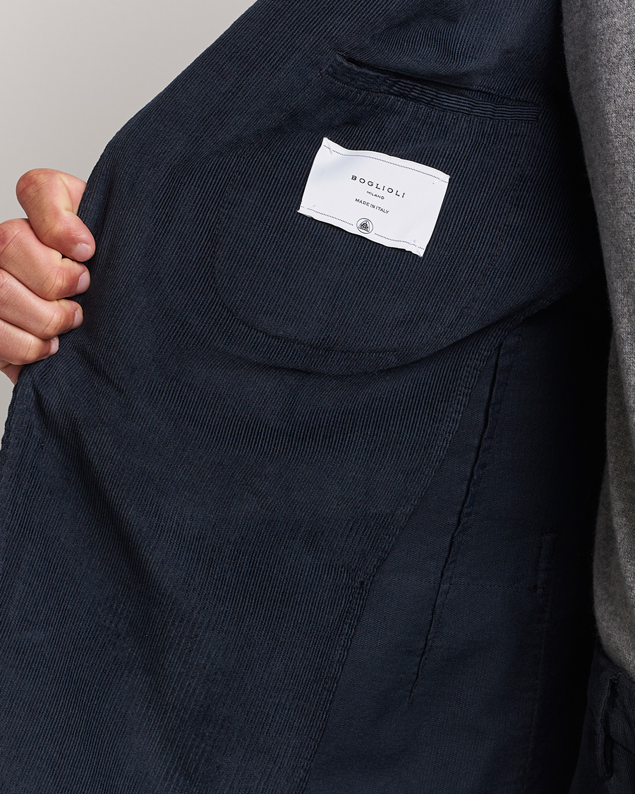 Hombres | Trajes | Boglioli | K Jacket Baby Corduroy Suit Navy