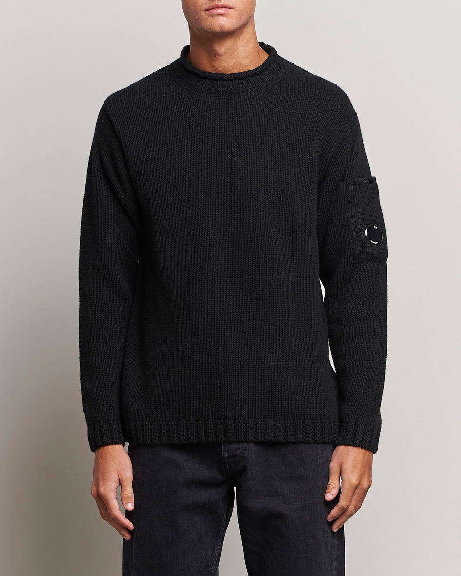 Hombres | Jerséis y prendas de punto | C.P. Company | Knitted Lambswool Turtleneck Black