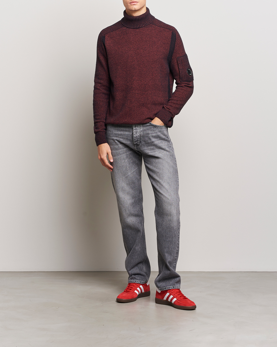 Hombres | Jerséis y prendas de punto | C.P. Company | Fleece Knit Rollneck Red