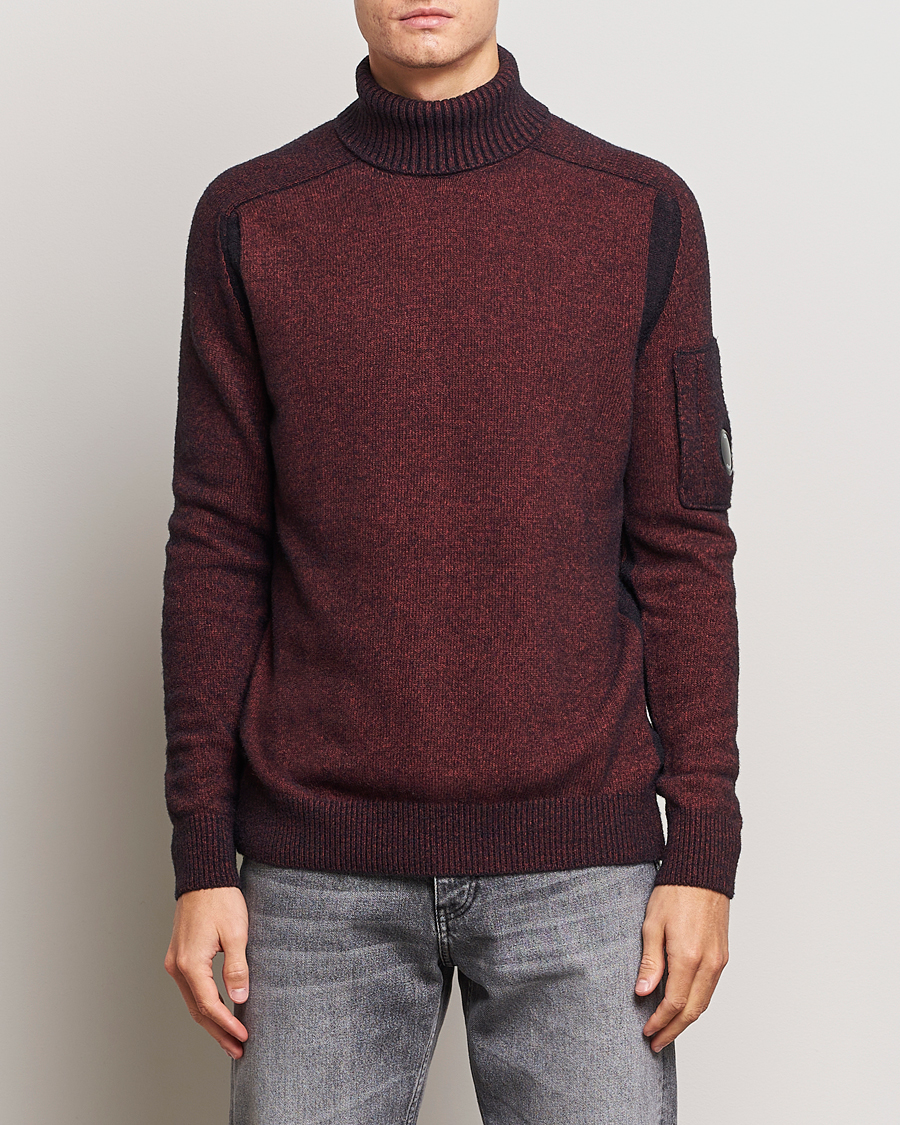Hombres | Jerséis y prendas de punto | C.P. Company | Fleece Knit Rollneck Red