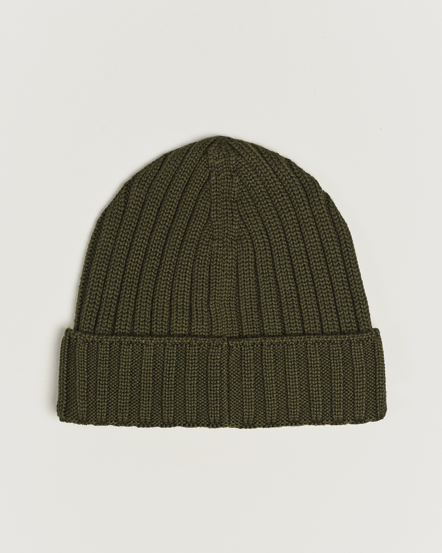 Hombres | C.P. Company Knitted Merino Logo Beanie Olive | C.P. Company | Knitted Merino Logo Beanie Olive