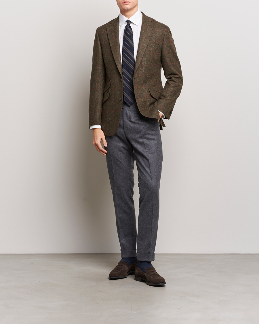 Hombres | Blazers | Walker Slater | Edward Lambswool Windowpane Blazer Green