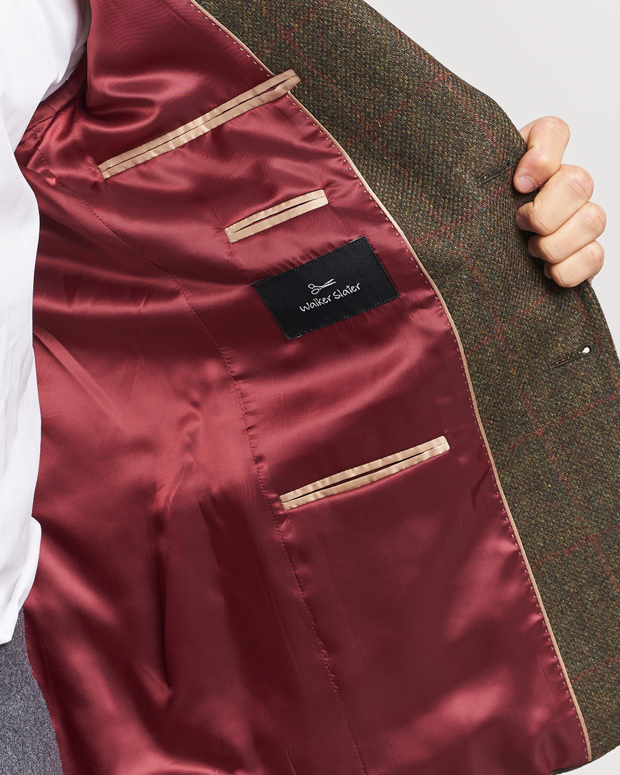 Hombres | Blazers | Walker Slater | Edward Lambswool Windowpane Blazer Green