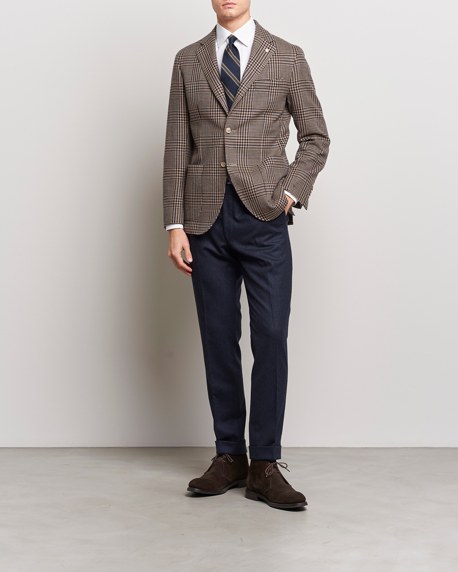 Hombres | Blazers | L.B.M. 1911 | Jack Regular Checked Wool Blazer Brown
