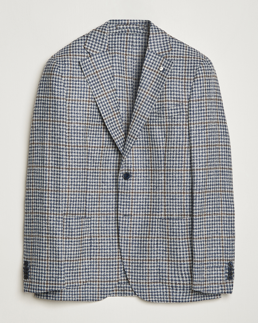 Hombres | Blazers | L.B.M. 1911 | Jack Regular Checked Wool Blazer Blue