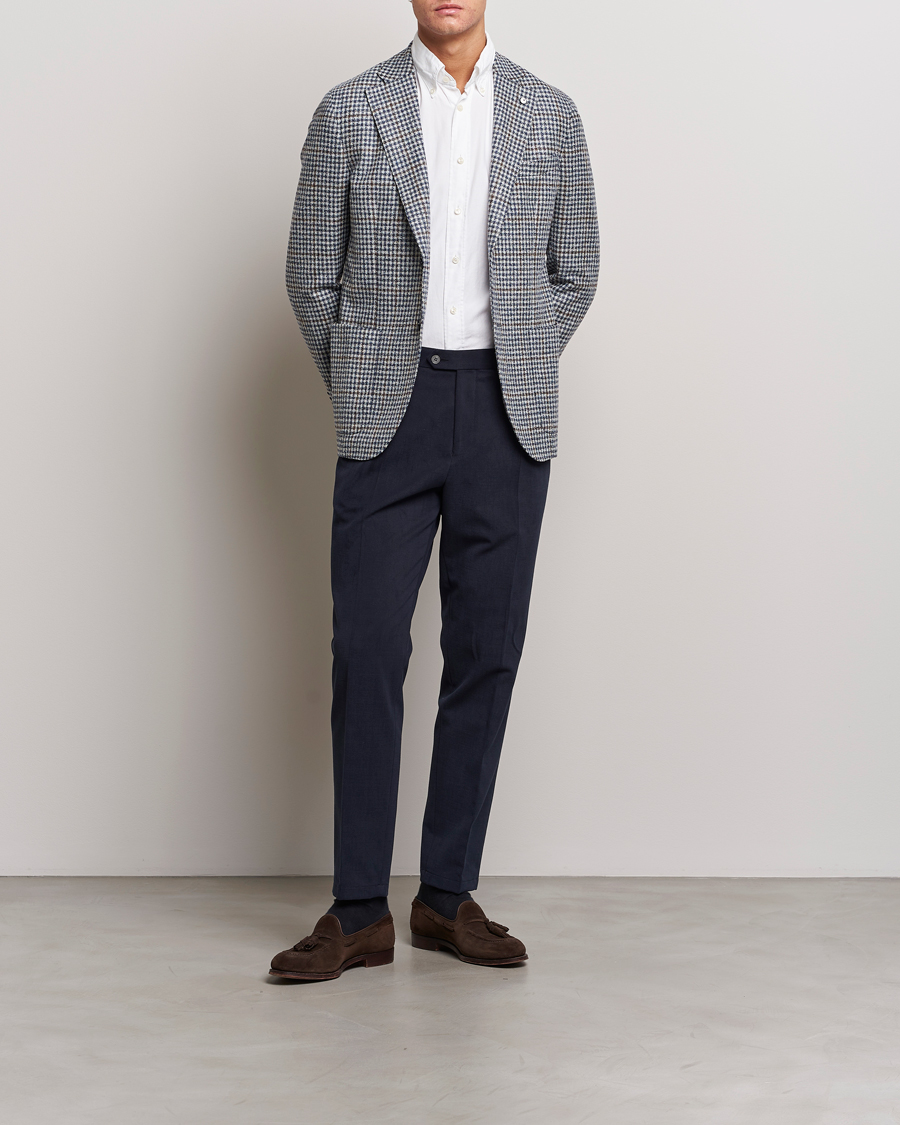 Hombres | Blazers | L.B.M. 1911 | Jack Regular Checked Wool Blazer Blue