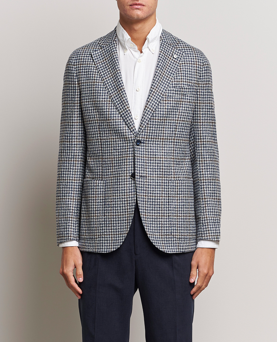 Hombres | Blazers | L.B.M. 1911 | Jack Regular Checked Wool Blazer Blue