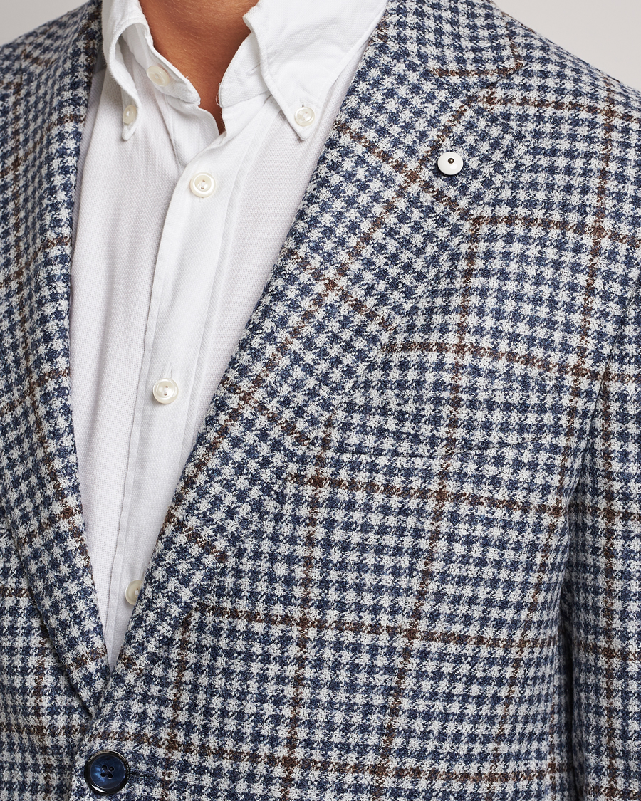 Hombres | Blazers | L.B.M. 1911 | Jack Regular Checked Wool Blazer Blue