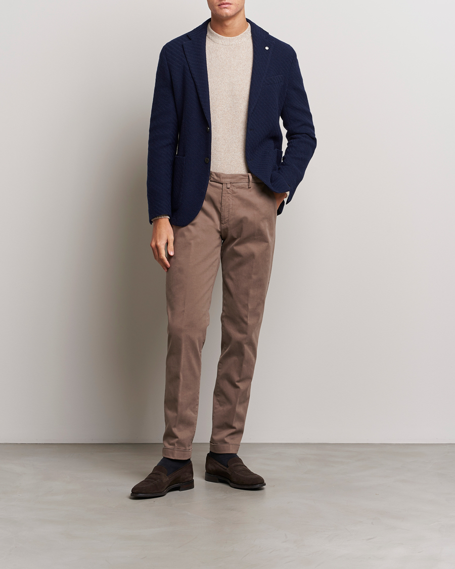 Hombres | Blazers | L.B.M. 1911 | Knitted Punto Wool Structure Blazer Navy