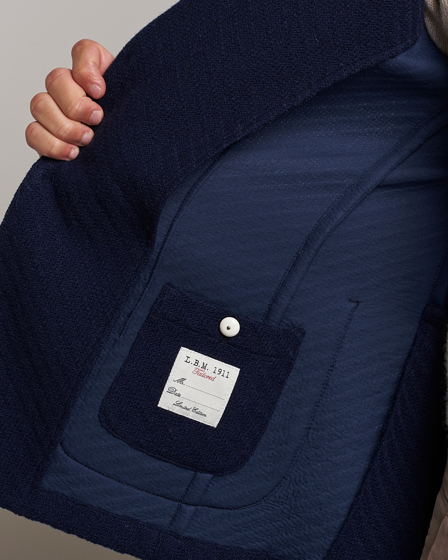 Hombres | Blazers | L.B.M. 1911 | Knitted Punto Wool Structure Blazer Navy
