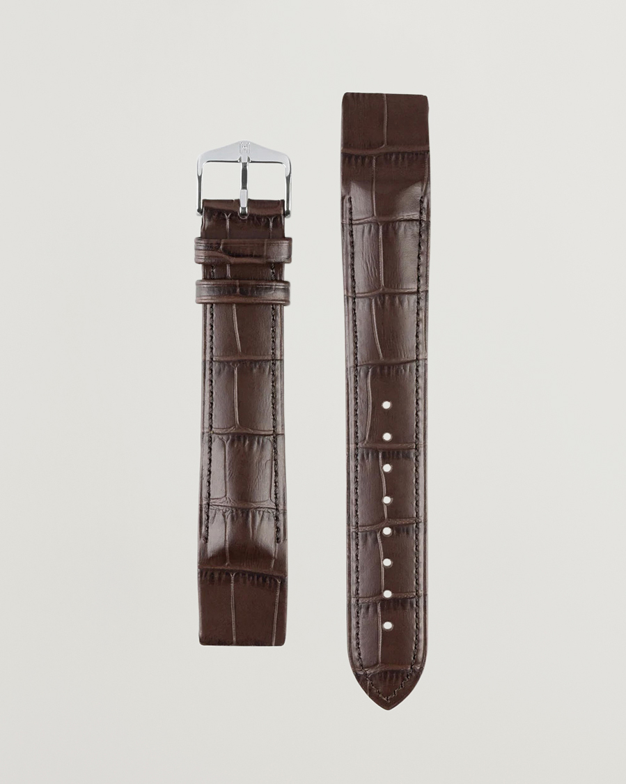 Hombres | Correas de reloj | HIRSCH | Duke Embossed Leather Watch Strap Brown