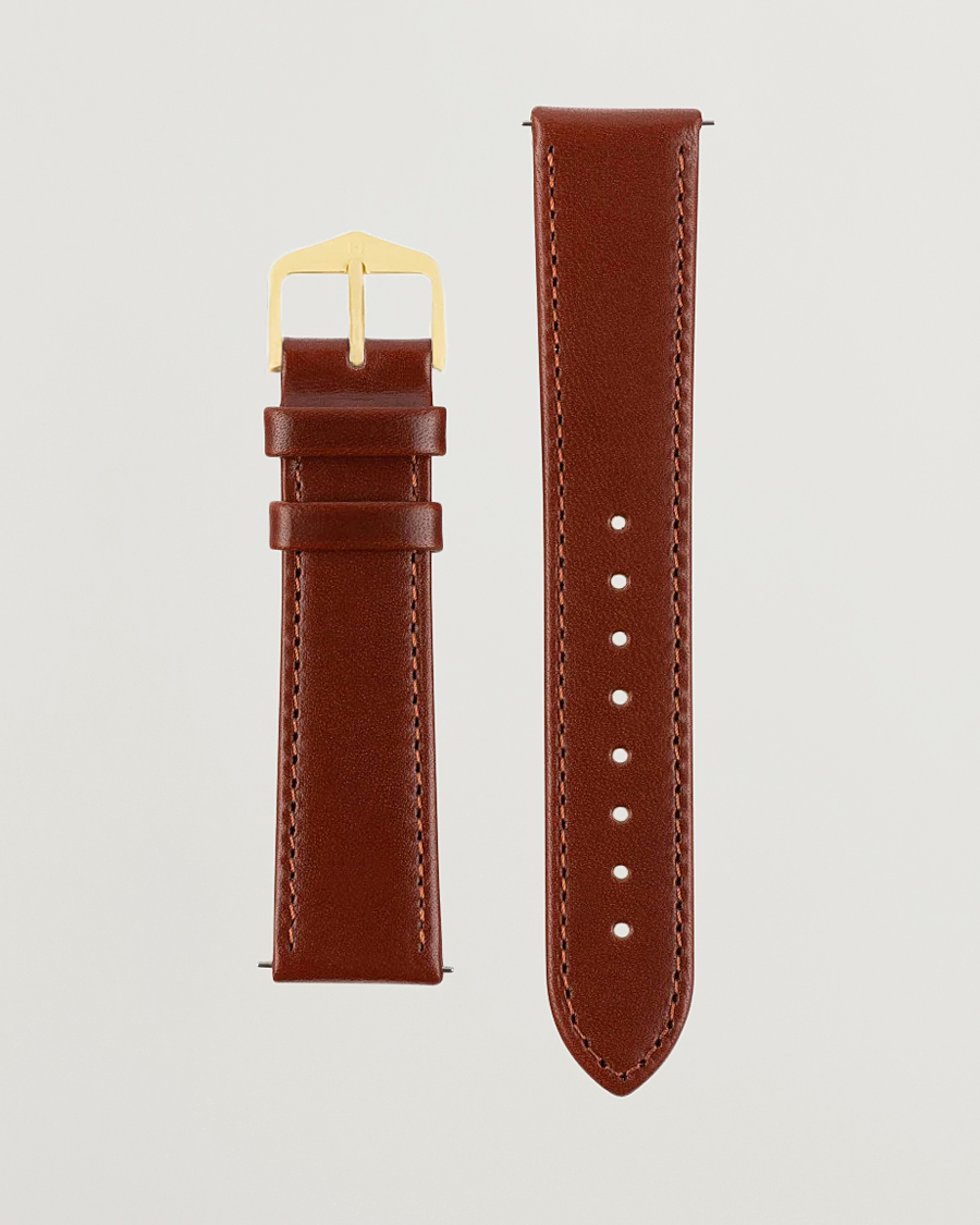 Hombres | Correas de reloj | HIRSCH | Osiris Calf Leather Watch Strap Mid Brown
