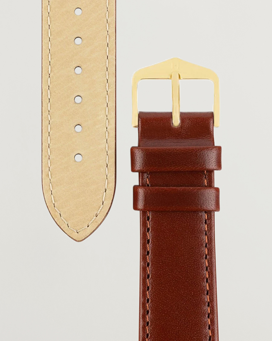 Hombres | HIRSCH | HIRSCH | Osiris Calf Leather Watch Strap Mid Brown