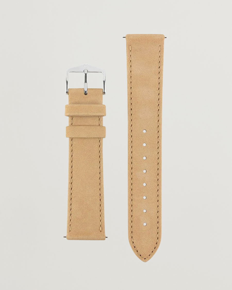 Hombres | Correas de reloj | HIRSCH | Osiris Calf Leather Nubuck Effect Watch Strap Beige