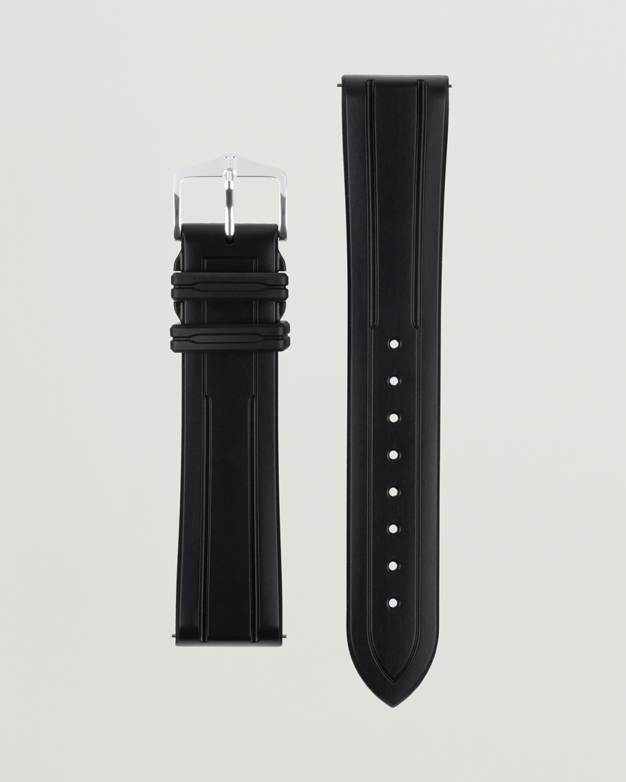 Hombres | Correas de reloj | HIRSCH | Hevea Rubber Watch Strap Black