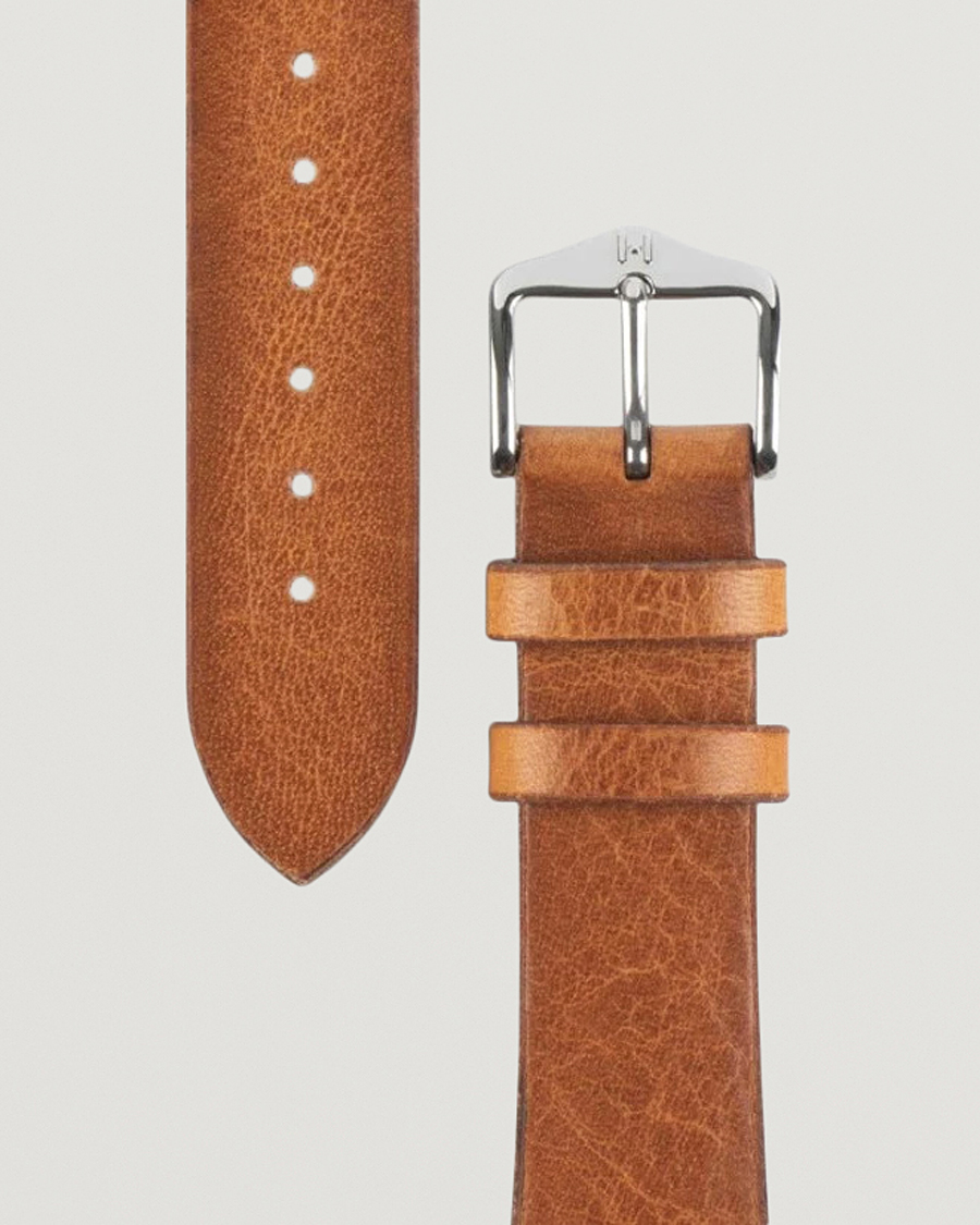 Hombres | HIRSCH | HIRSCH | Bagnore Vintage Leather Watch Strap Golden Brown