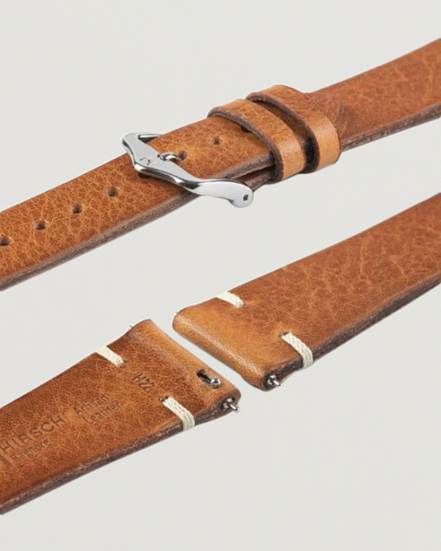 Hombres | Correas de reloj | HIRSCH | Bagnore Vintage Leather Watch Strap Golden Brown