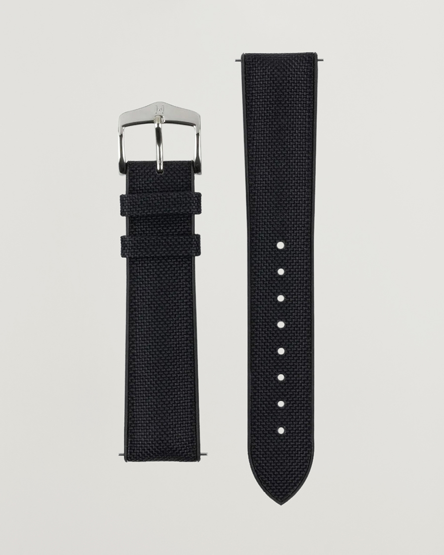 Hombres | Correas de reloj | HIRSCH | Arne Sailcloth Effect Performance Watch Strap Black