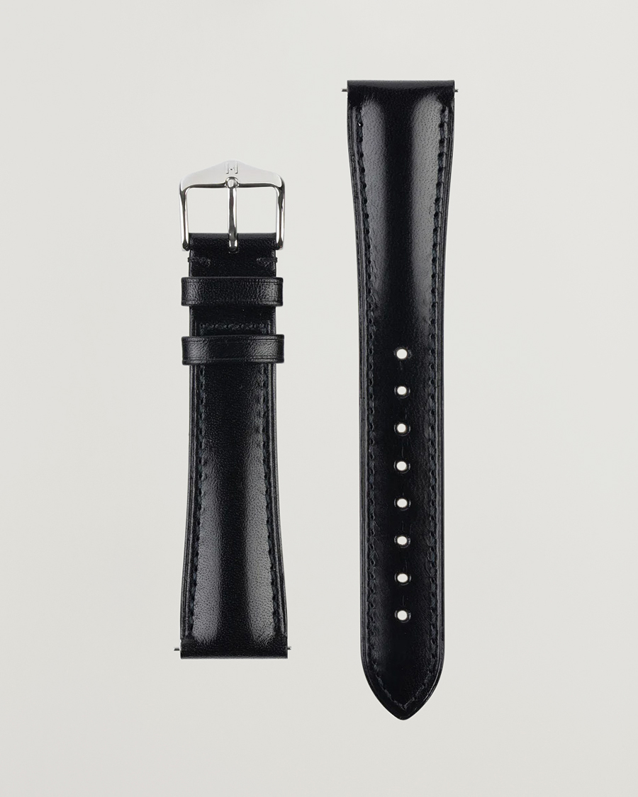 Hombres | Correas de reloj | HIRSCH | Siena Tuscan Leather Watch Strap Black