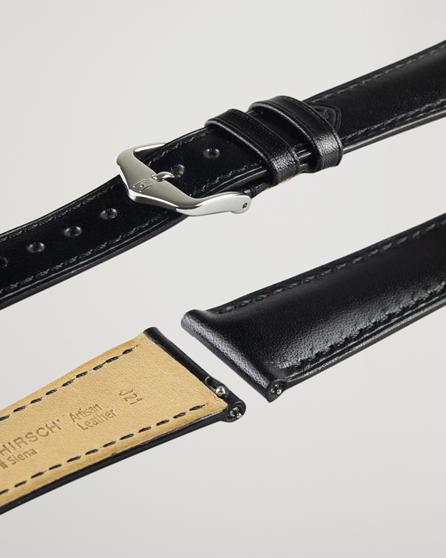 Hombres | Correas de reloj | HIRSCH | Siena Tuscan Leather Watch Strap Black