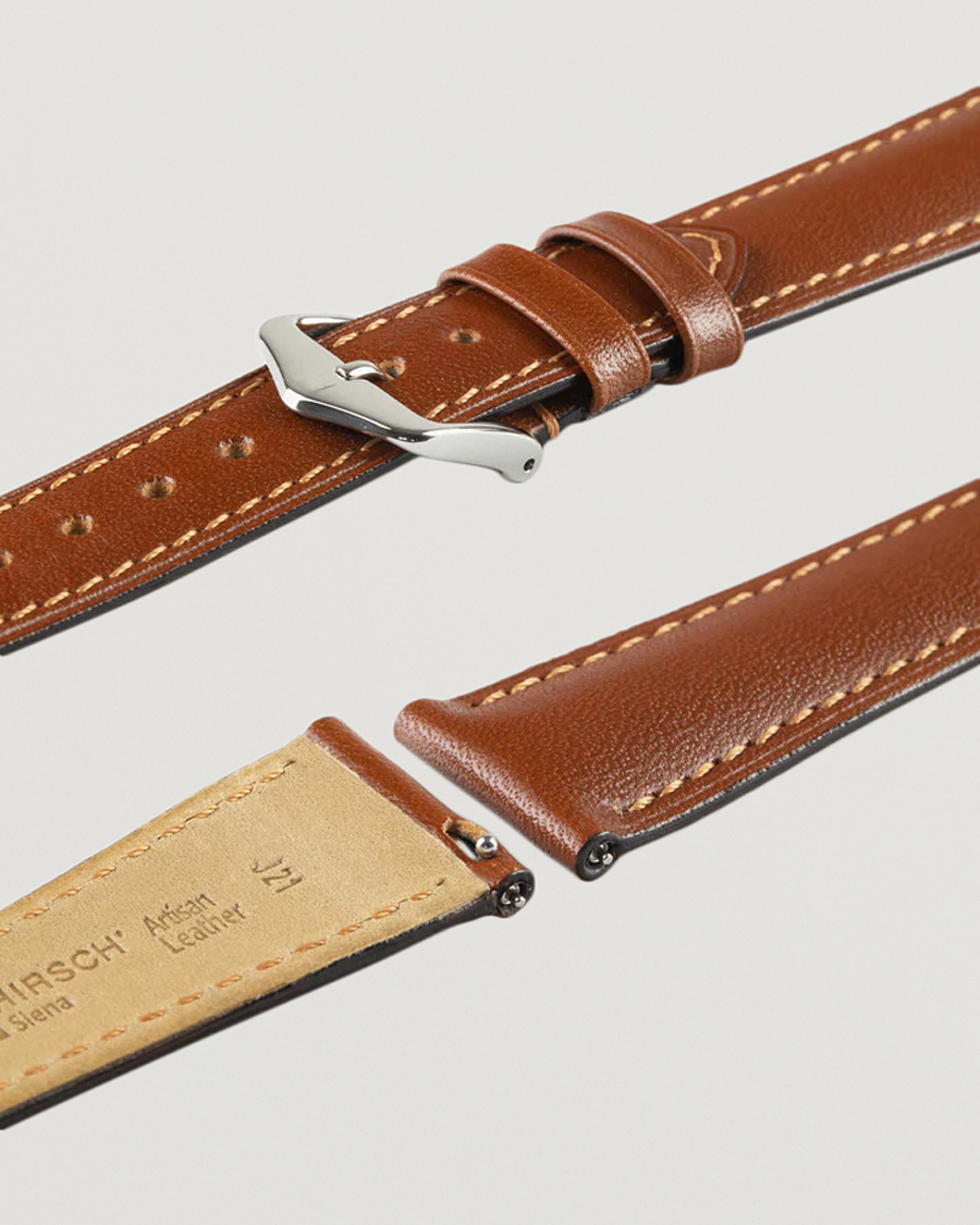 Hombres | HIRSCH Siena Tuscan Leather Watch Strap Golden Brown | HIRSCH | Siena Tuscan Leather Watch Strap Golden Brown