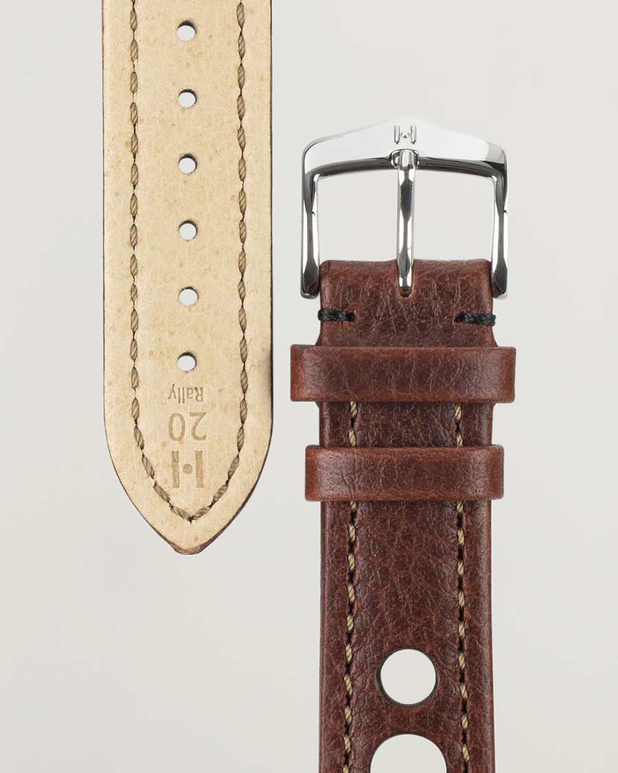 Hombres | Correas de reloj | HIRSCH | Rally Natural Leather Racing Watch Strap Brown