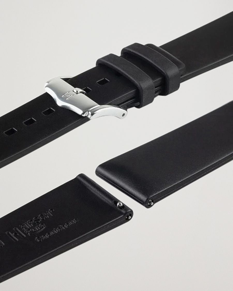 Hombres | Correas de reloj | HIRSCH | Pure Natural Rubber Watch Strap Black