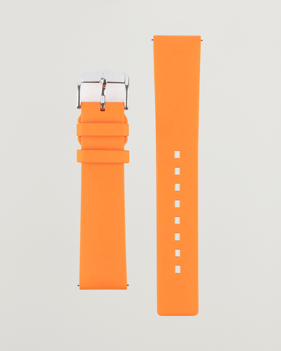 Hombres | Correas de reloj | HIRSCH | Pure Natural Rubber Watch Strap Orange