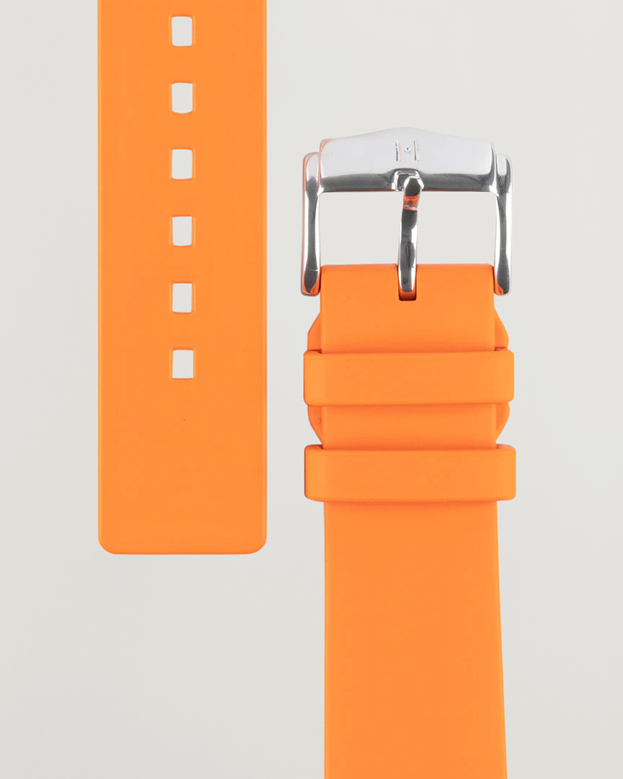 Hombres | Correas de reloj | HIRSCH | Pure Natural Rubber Watch Strap Orange