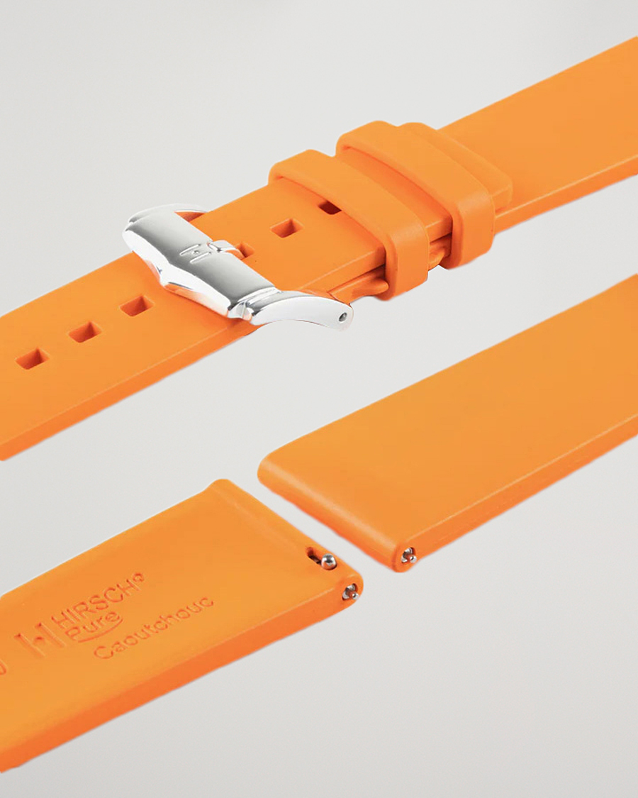Hombres | Correas de reloj | HIRSCH | Pure Natural Rubber Watch Strap Orange