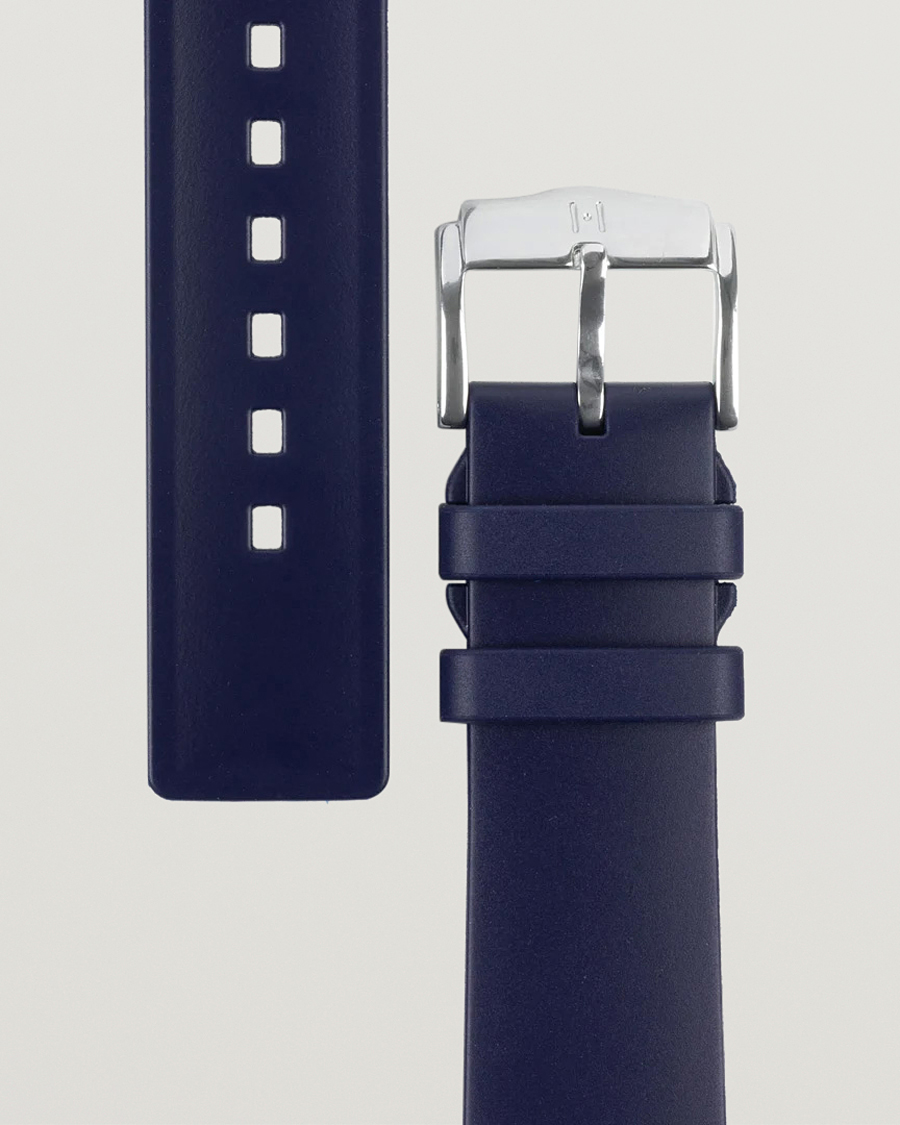 Hombres |  | HIRSCH | Pure Natural Rubber Watch Strap Blue
