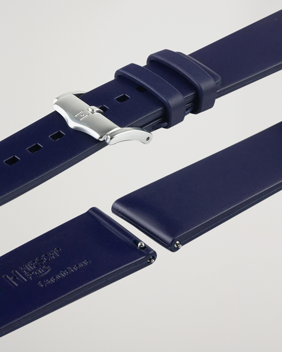 Hombres | Correas de reloj | HIRSCH | Pure Natural Rubber Watch Strap Blue
