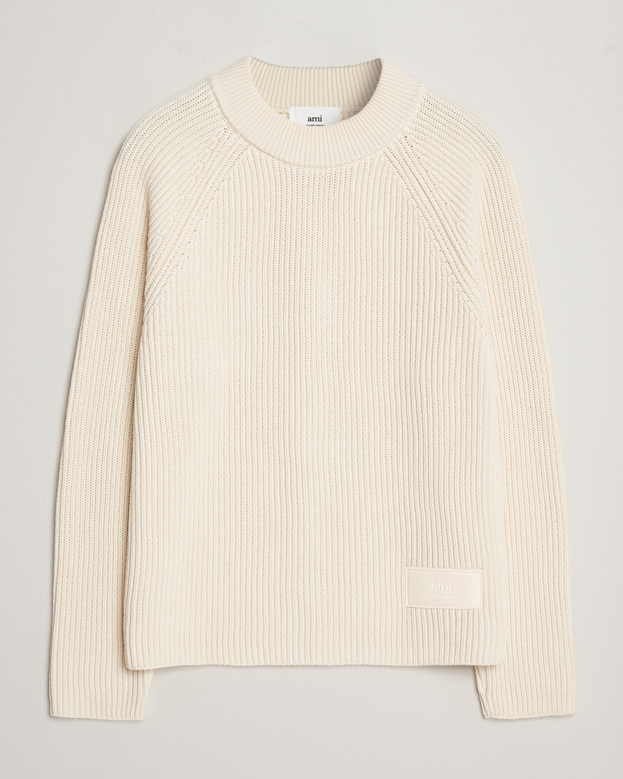 Hombres | Jerséis y prendas de punto | AMI | Heavy Knitted Crew Neck Ivory