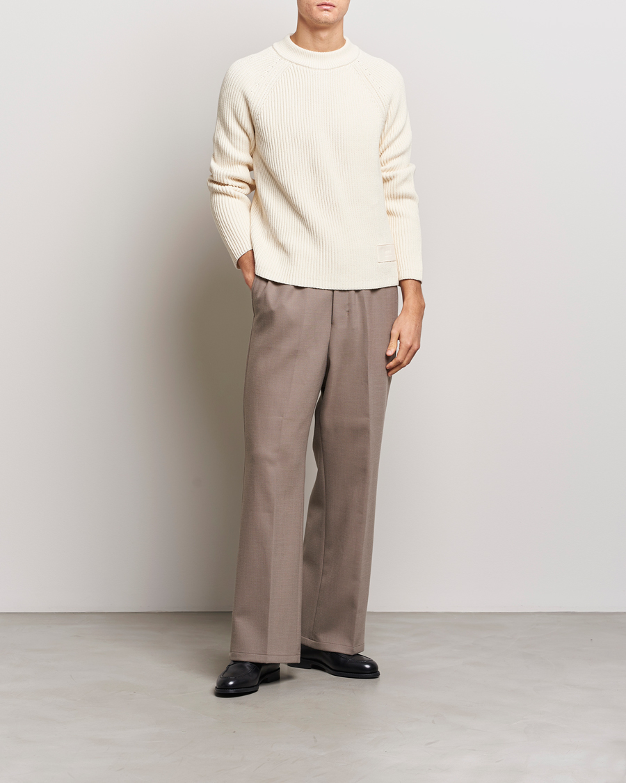Hombres | Jerséis y prendas de punto | AMI | Heavy Knitted Crew Neck Ivory