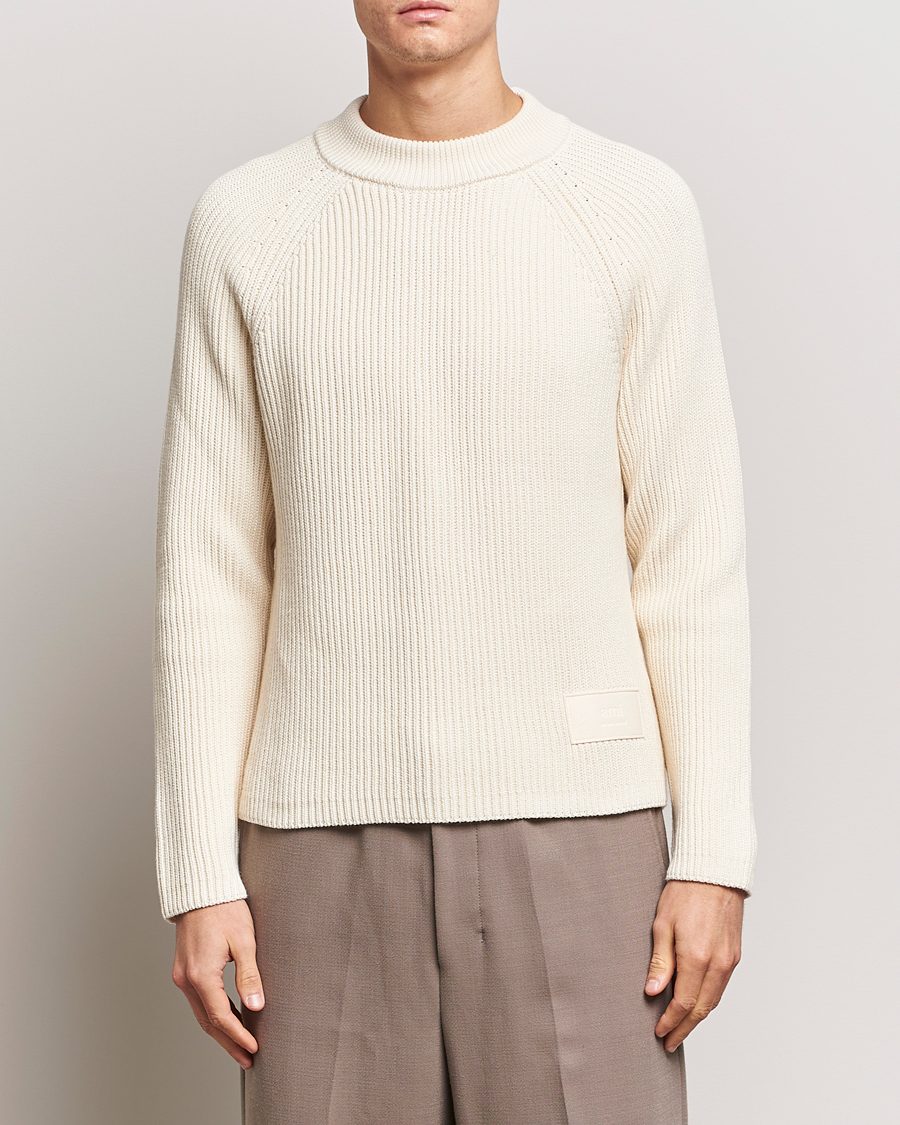Hombres | Jerséis y prendas de punto | AMI | Heavy Knitted Crew Neck Ivory